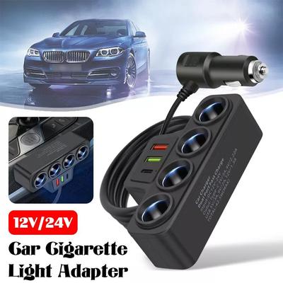 120W 4 In 1 3 USB Car Charger Fast Charging Plug Adapter Splitter 12V 24V Fast Charger Plug
