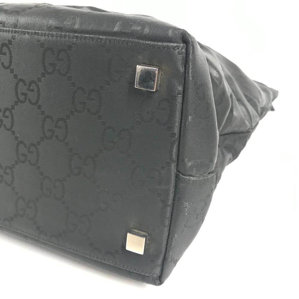 GUCCI 012-0380 Logo GG Vertical Tote Bag Hand Bag Nylon Black