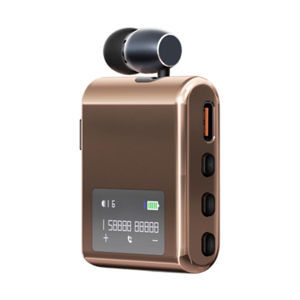 

K89 Business LCD Display Clip-On Bluetooth-Compatible Headset Wireless Cycling Hands-Free Calling Earphone Gold