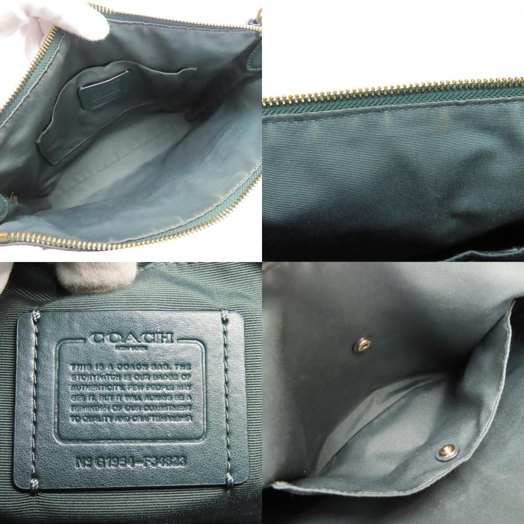 Used COACH Shoulder Bag F34823 Cross body leather Dark green casual
