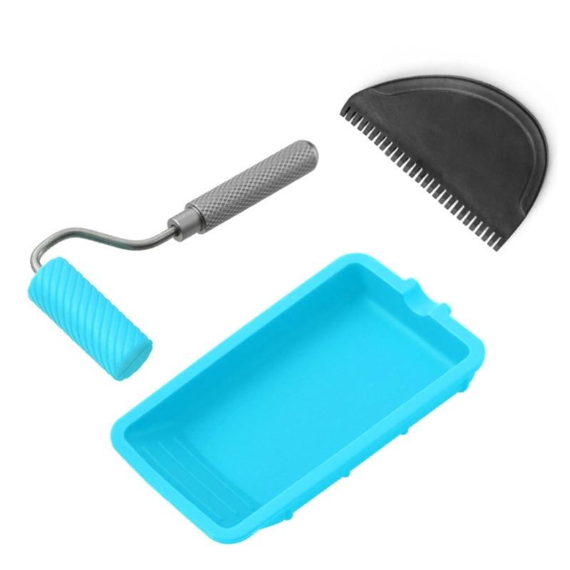 Professional Adhesive Spreading Roller With Reusable Tray Nonstick Surfaces Easy To Clean Brush For Model Building Tasks