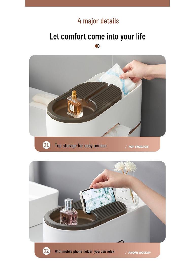 Bathroom Gap Drawer Storage Cabinet: Multi-layer Plastic, No Installation Needed.