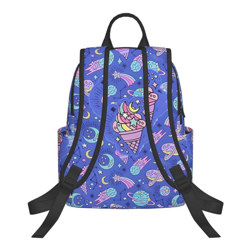 Full Print Rainbow Sorbet Backpack for Boy/Girls Best Gifts 2D Flat Cartoon SchoolBag for Children Bags