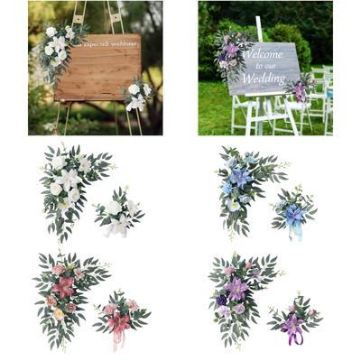 Realistic Silk Wedding Arch Flowers Artificial Flower Garland Decorative Floral Swags for Engagement Hotel Banquet Decor