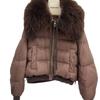 Fashionista 2024 Velvet Down Jacket with Raccoon Fur Collar – Short, Chic Winter Coat