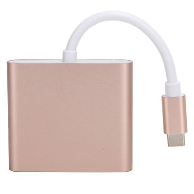 USB C Adpater 3.1 3 In 1 Hub Converter Dock High Definition Multimedia Interface 4KRose Gold