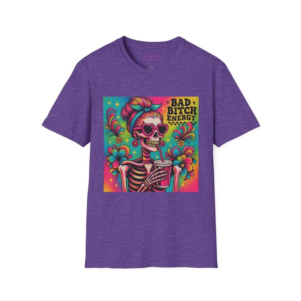 Colorful Bad Bitch Energy T-Shirt, Trendy Graphic Tee, Casual Wear, Unique 3 M