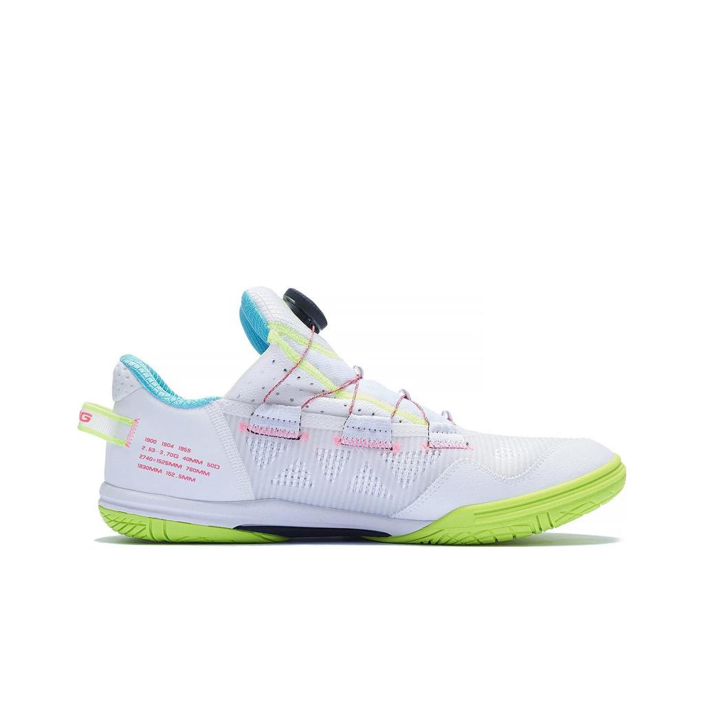 Li-Ning Non-Slip Wear-Resistant Shock Absorbing Low-Top Table Tennis Shoes Unisex Shoes White Green Pink APPT003-1