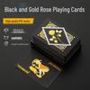 Gullbelagte Svarte PVC Spillekort: Vanntett, Krøllbestandig, Slitesterk, Smussavvisende, Vaskbar.