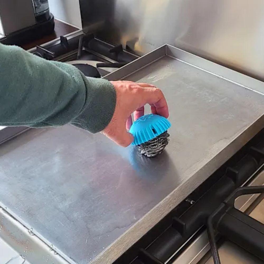 Multifunctional Magnetic Scrubber Easy To Use Cleaning Brush Wire Hrush Handle  kitchen Sccessories