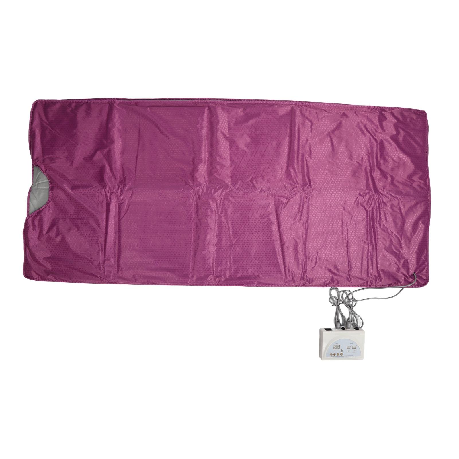 

Одеяло для сауны с инфракрасным излучением, очищающее влажное одеяло для сауны, потоотделение, дистанционное управление, нагревание тела, фиолетовый US Plug