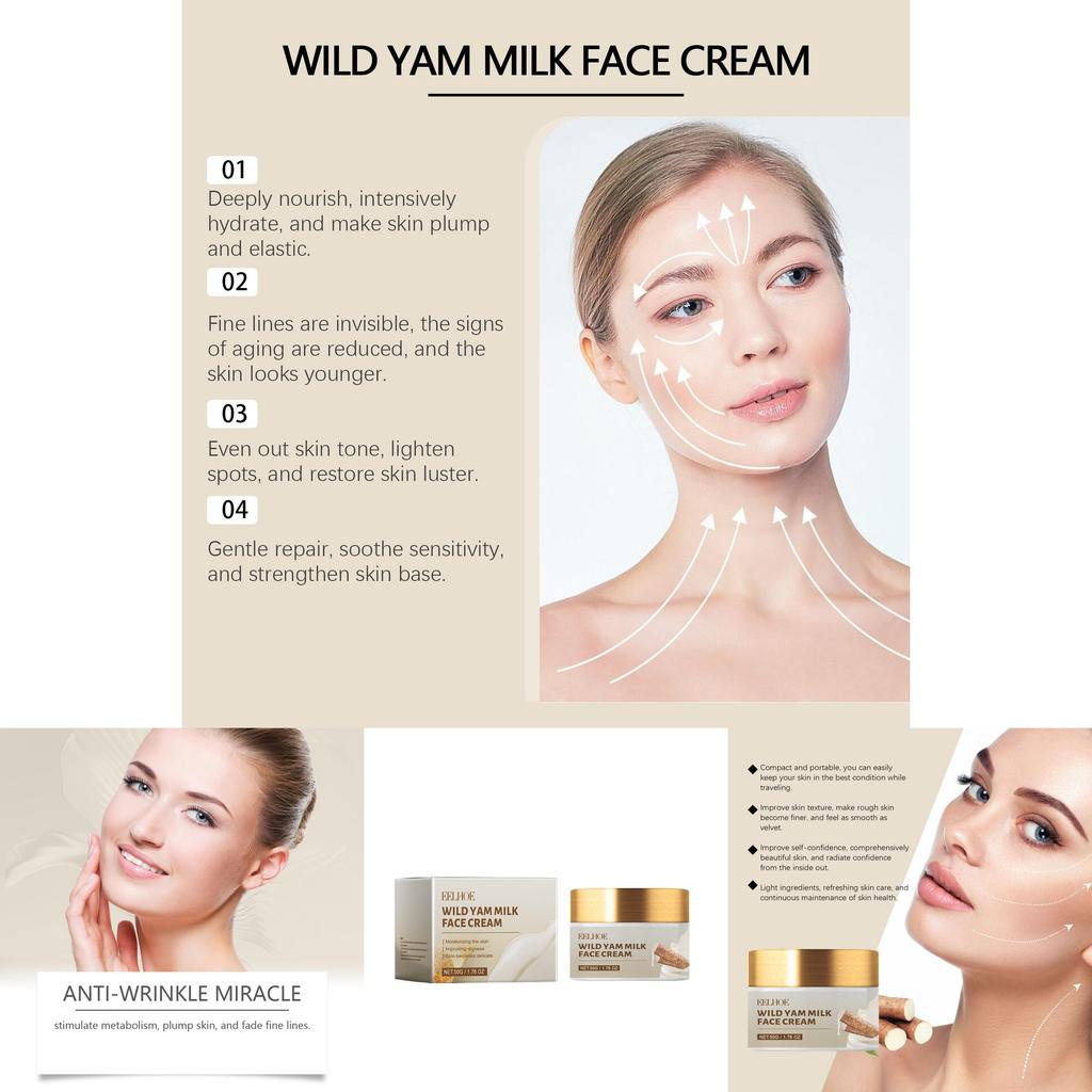 Eelhoe Wild Yam Moisturizing Repair Cream Nourishing Hydrating Anti-aging And Spot Reducing Formula For Refreshing Skin