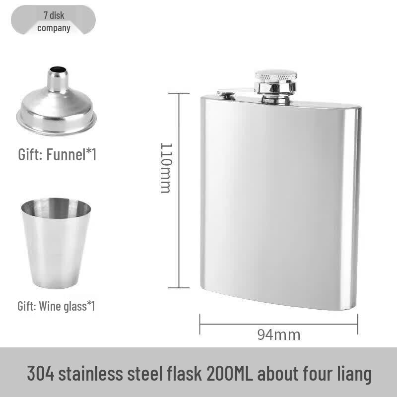 Mini Flat Stainless Steel Portable Hip Flask