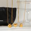 Euro-American Ins style 18k gold stainless steel heart star pendant light luxury high-end clavicle chain necklace