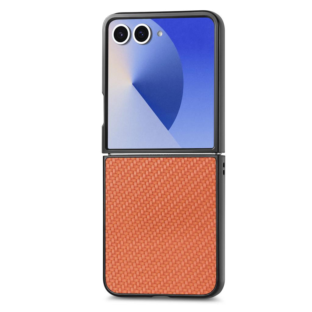 For Samsung Galaxy Z Flip7 5G Case Carbon Fiber Texture PU+PC+TPU Phone Back Cover
