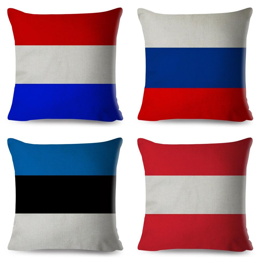 50 Style National Flag Cushion Cover for Sofa Home Children Room Decor Geometric Print Pillowcase Polyester Pillow Case 45x45cm