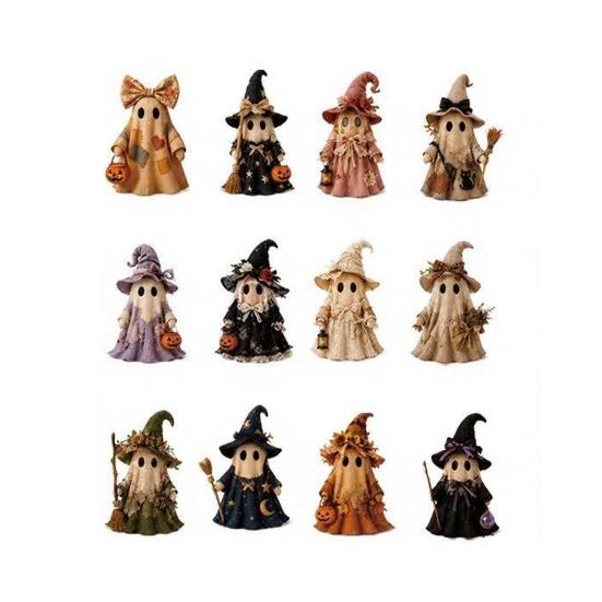 Halloween Advent Calendar 24 Days Ghost Countdown Calendar with 24 Collectible