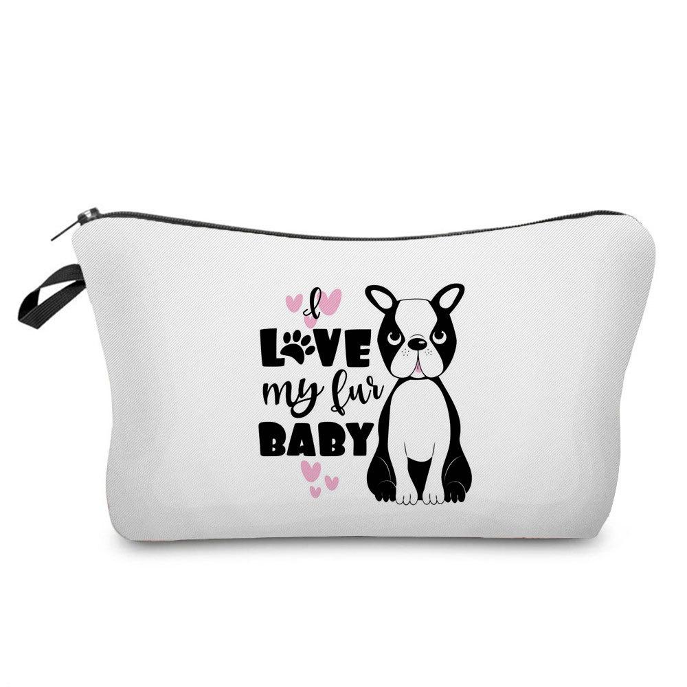 Women Dog Print Cosmetic Bag Toiletries Organize Travel Storage Case  6402