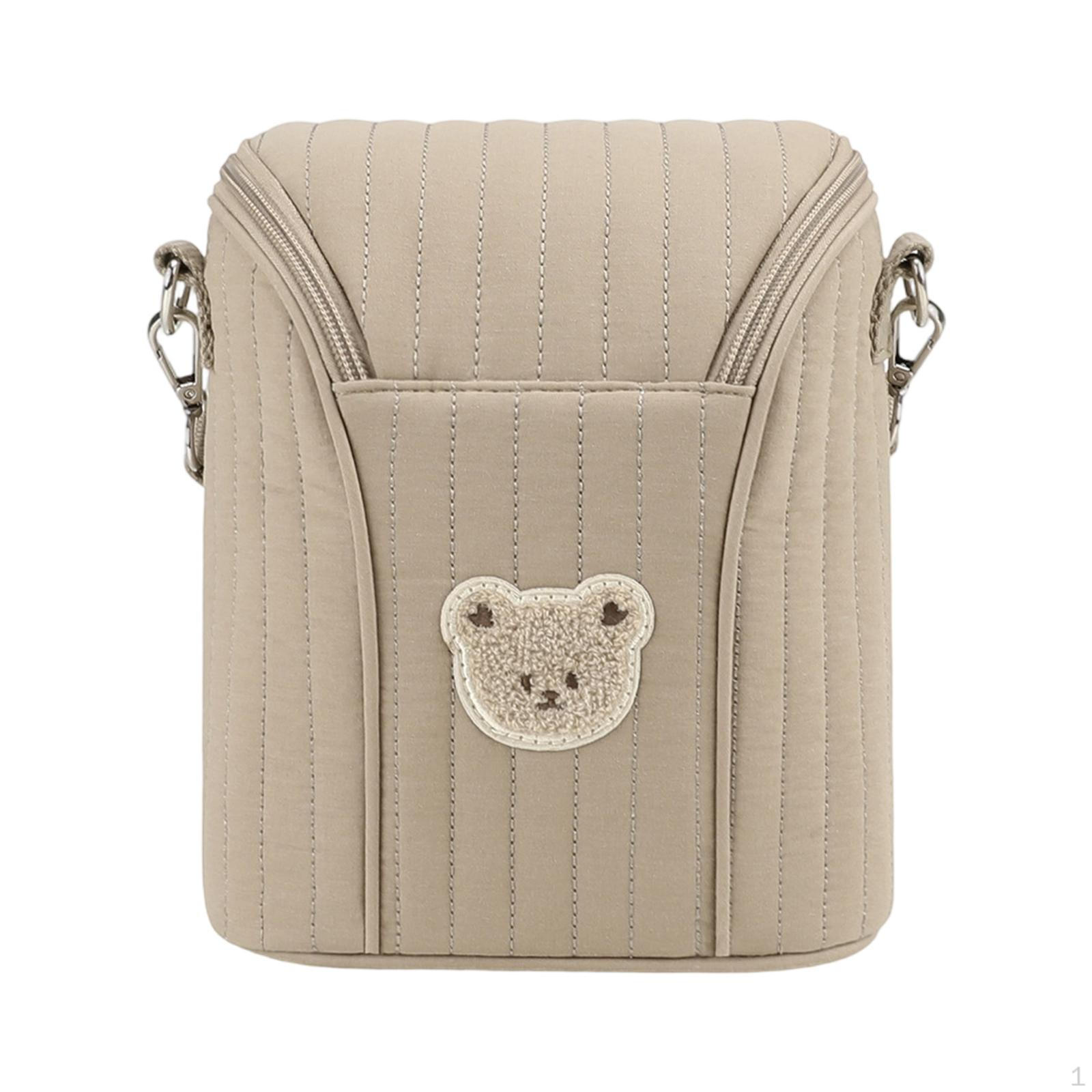 

Пакет для грудного молока, Изолированный контейнер для бутылочек, Съемный ремешок, Стильный органайзер, коричневый