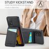 FIERRE SHANN For Samsung Galaxy A52 4G/5G/A52s 5G PU Leather+TPU Kickstand Shell RFID Blocking Card Holder Phone Case