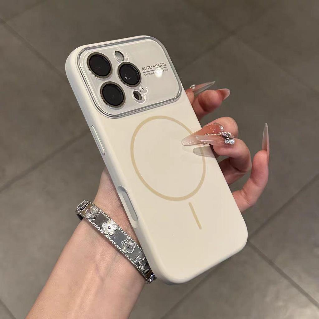 Magnetic Liquid Silicone iPhone Case: Compatible with Apple 17, Enhanced Aesthetics, Large Window Design.