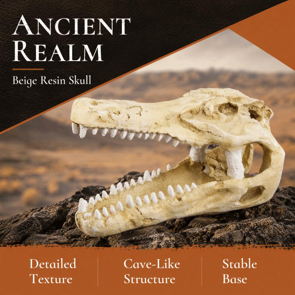 Hollow Out 3D Skull Reptile Cave Lifelike Reptile Climbing Shelter Landscape Decoration Terrarium
