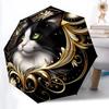 1pc Black-and-White Cat Portrait Automatic Umbrella - Automatic Opening And Closing, Sturdy Iron Frame, Portable Folding Design Yy251018165