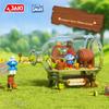 Smurfs Drift Bottle Building Blocks Mushroom Cultivation Garden Forest Fruit Drink House Model Bricks Kids DIY Toys Holiday Gift