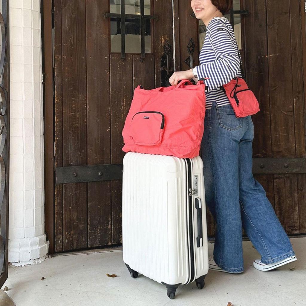 SN GRANDE Packable Foldable Lightweight Water-Repellent Large Zipper Tote Bag (1314)