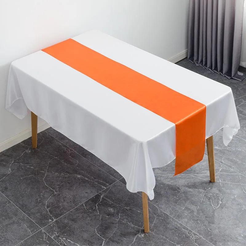 10Pcs Satin Table Runner 30cm X 275cm Wedding Party Supply Christmas Home Modern Coffee Dining Luxury Table Decoration