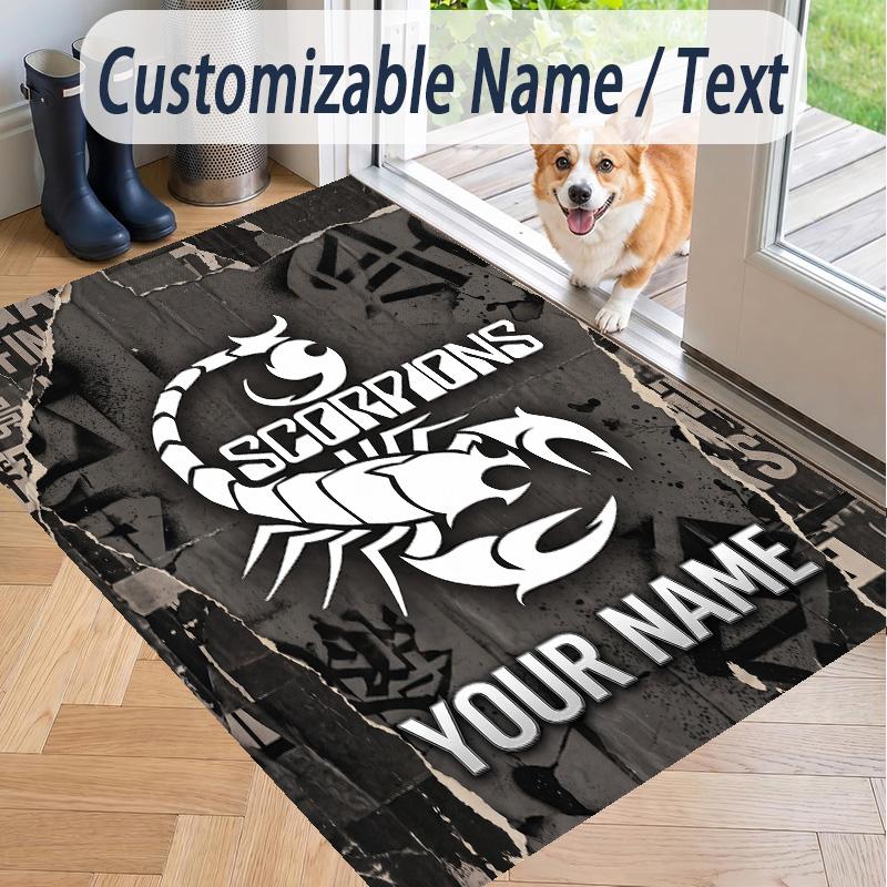 Custom Text Printed Rug Scorpions Non Slip Floor Carpet For Home Room Decor