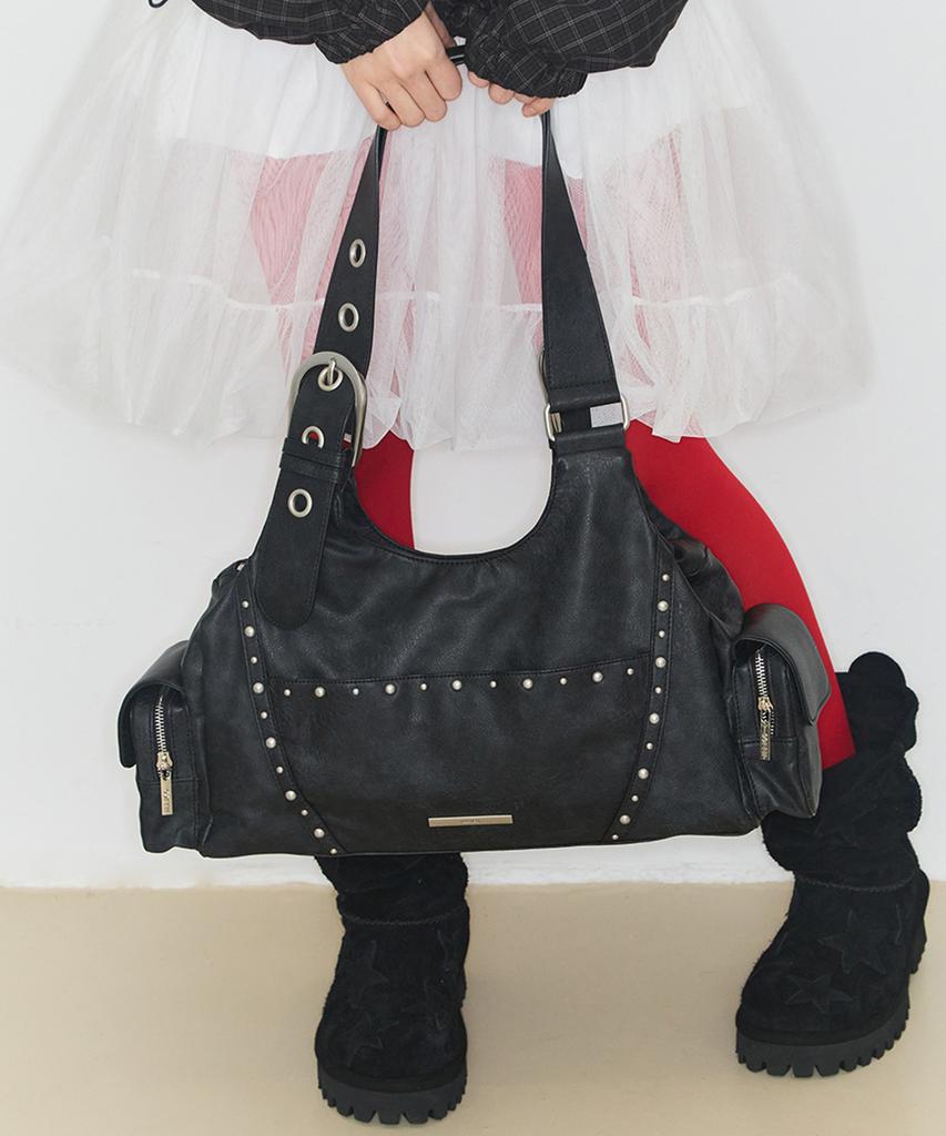 Illigo Loop Double Pocket Shoulder Bag Black