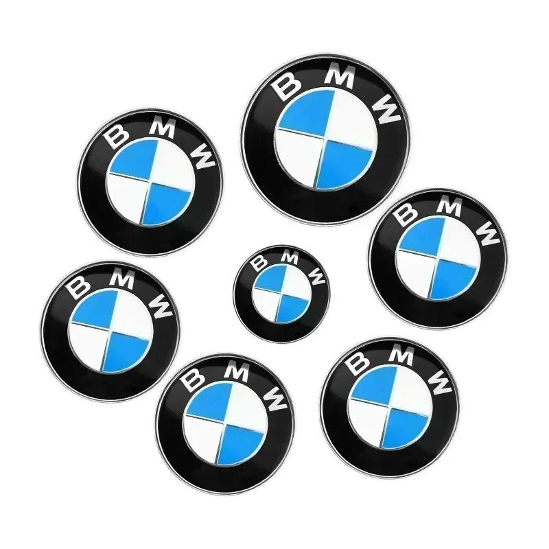 

74mm 82mm Car Front Hood Rear Trunk Badge Steering Wheel Stickers 56mm 68mm Hub Center Cap for BMW 50th Anniversary Accessories 82-74-46-56x4