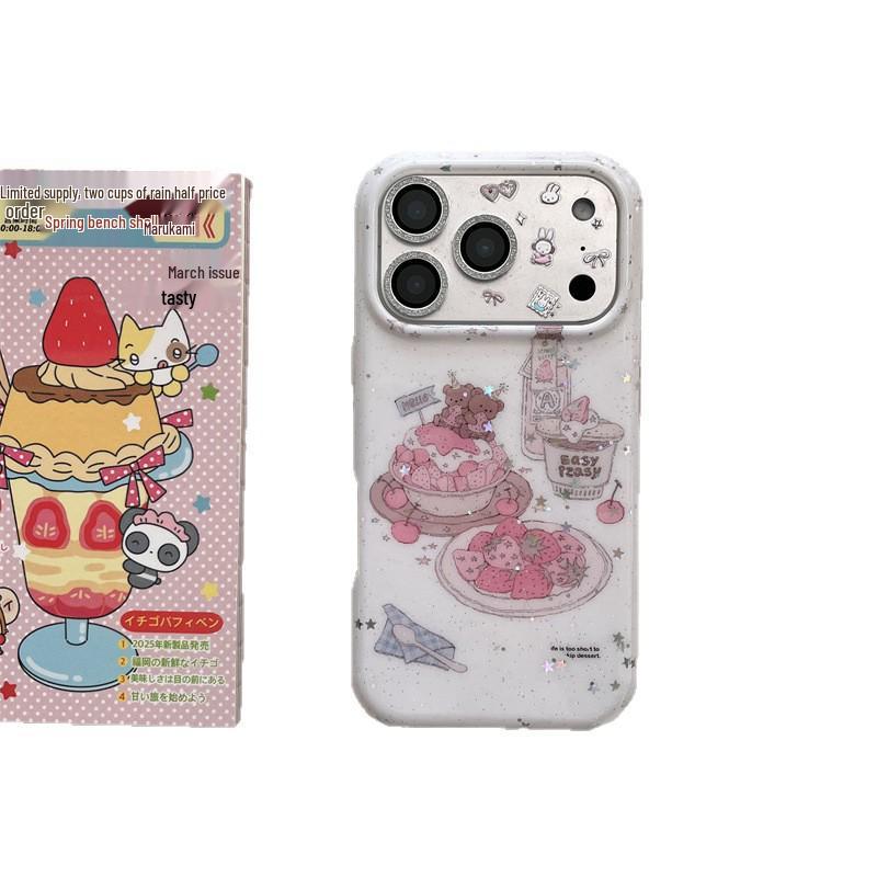 Strawberry Bear Double Layer Anti-Fall Phone Case for iPhone 14/13/Apple 17/16/15 PROMAX