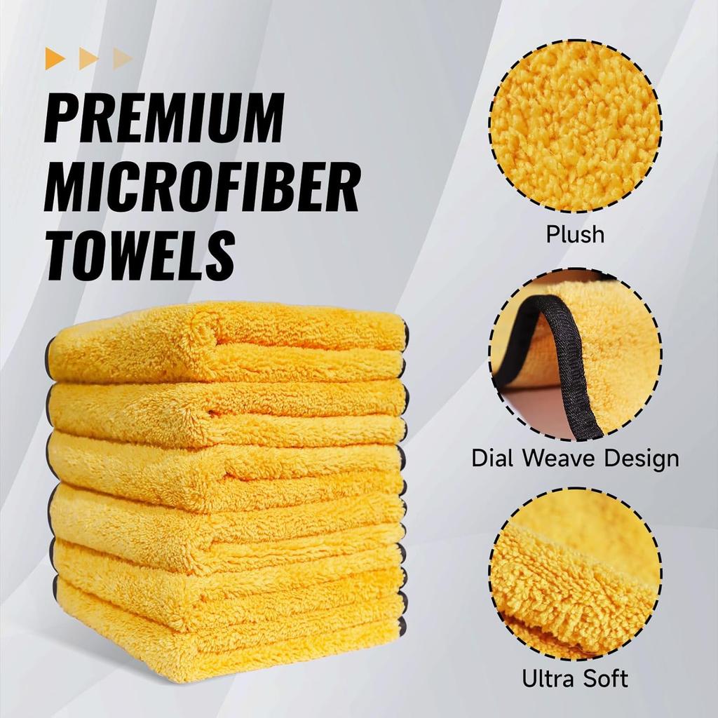 MRD'S Home Premium Microfiber Towels,16Inch*14Inch Microfiber Cleaning Cloth Car Drying Towel,Safe For Car Wash Scratch Free, Strong Water