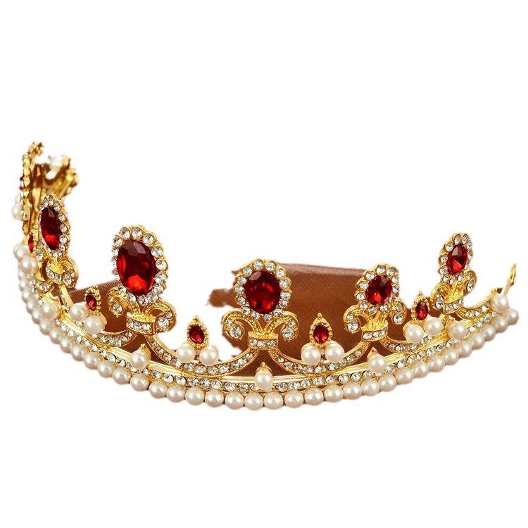 Braut Tiara Krone Geburtstag Super Fee Braut Tiara Barock Koreanische Hochzeitskleid Krone weiblich einfache und elegante Prinzessin