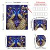 4Pcs Elegant And Gorgeous Shower Curtain Set with Non-Slip Bath Mat, Toilet Lid Cover, Contour Rug & 12 Hooks, Bathroom Decor