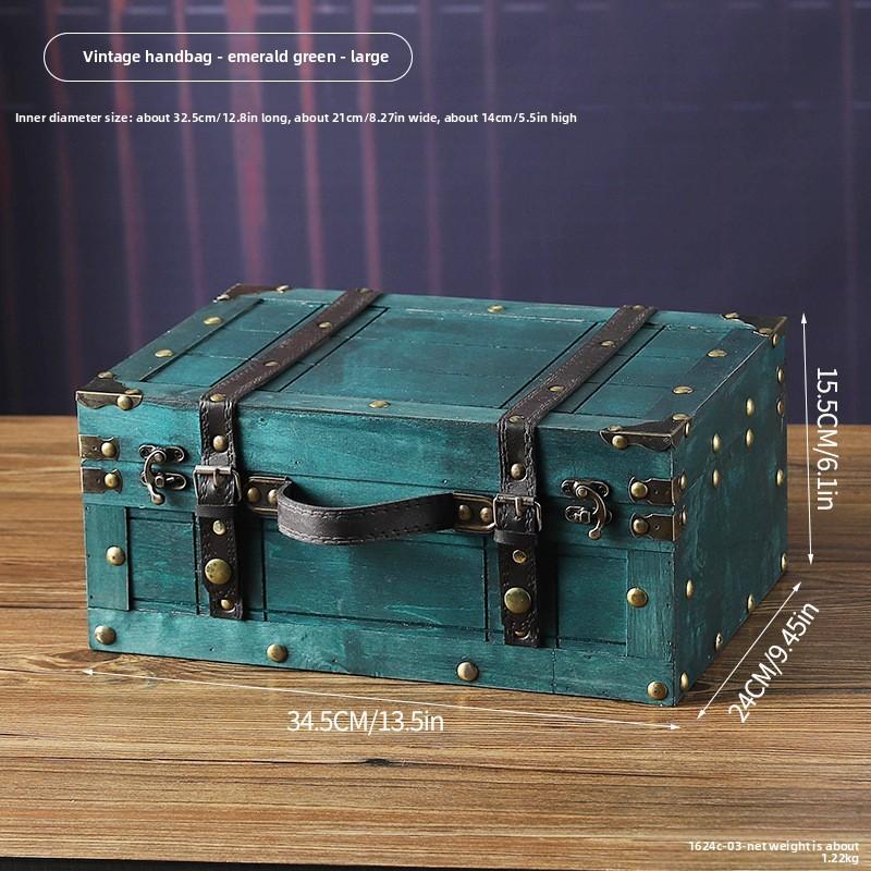 Vintage Wooden Portable Storage Box With Lid For Jewelry Collectibles And Personal Items