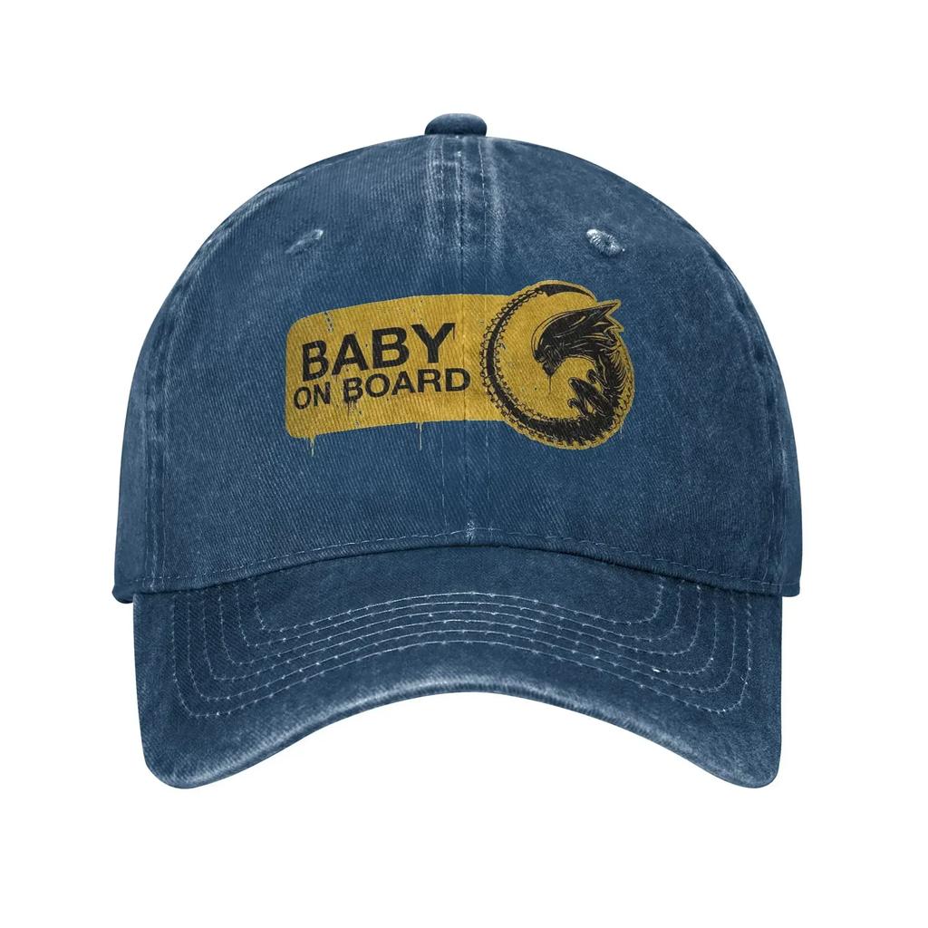 Vintage Alien Movie Baby Xeno Xenomorph Baseball Cap Unisex Distressed Denim Sun Cap Travel Unstructured Soft Caps Hat