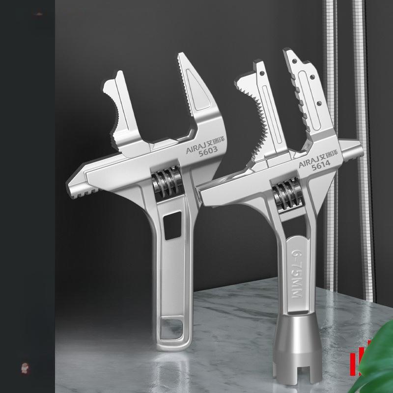 Multi-Functional Bathroom Wrench Tool - Short Handle, LargeOpening, Maintenance Board & Hand Sewer Pipe Pliers