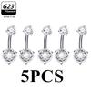 1/5pcs ASTM F136 G23 Titanium 14G Belly Button Ring Navel Nombril Piercing CZ Sexy Women Body Jewelry Ombligo
