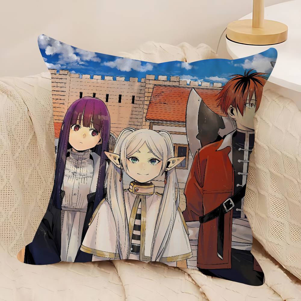 Cute F-Frierens Pillow Case Removable Washable Cushion Cover – All-Season Soft Linen