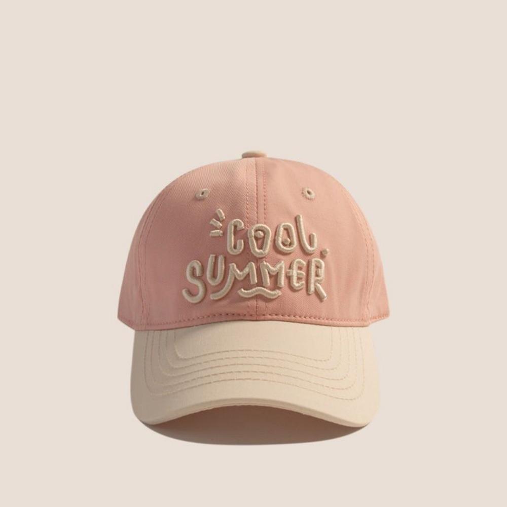 Embroidery Sun Shading Hat Contrasting Color Duck Tongue Cap  For 2-7Year Boys Girl