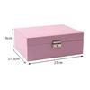 Desktop Jewelry Box Large Capacity Double-layered Jewelry Storage Box Ring Necklace Earrings Organizer Box Leather Material