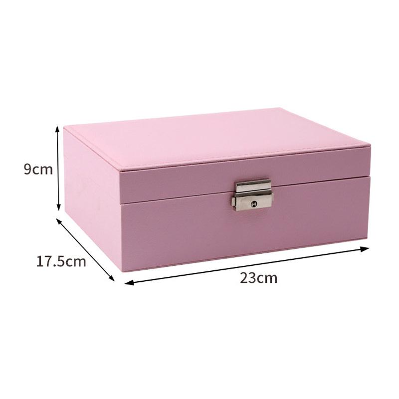 Desktop Jewelry Box Large Capacity Double-layered Jewelry Storage Box Ring Necklace Earrings Organizer Box Leather Material
