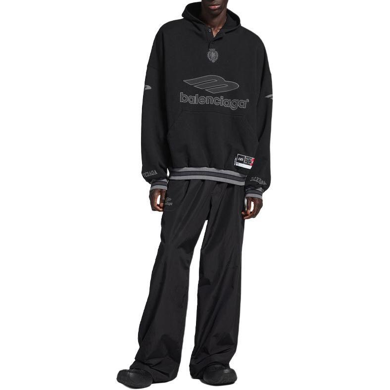 Balenciaga 3B Football Cotton Polo Hoodie 827939TTVQ81066