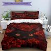 3pcs Black Cat Roses Duvet Cover Set - Machine Washable, Includes 1 Cover and 2 Pillowcases, No Core Included yy251013077