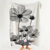 Art B Black A And W White A Art P Plant F Flower Throw Flannel Throw Blanket Suitable for Sofa Living Room Bedroom