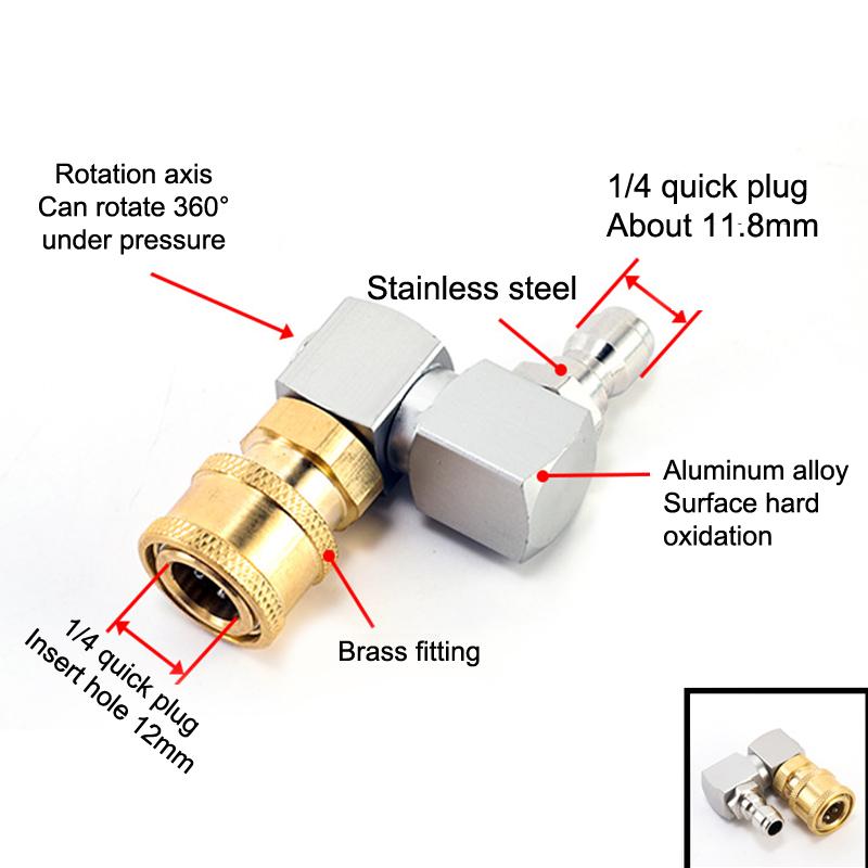1 Pcs Hose Fitting Coupler Adaptor With Dn8 G1/4 Thread Universal 360º Rotatable Pneumatic Connector Air Tool Diy Accessories