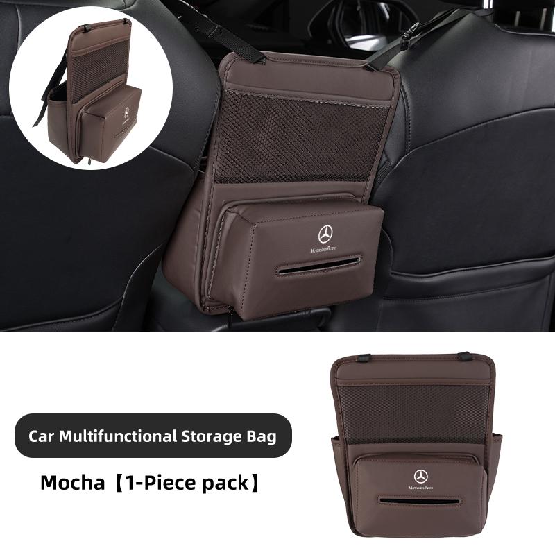 GLC GLB Leather Car Seat Center Console Hanging Storage Bag Pocket For Benz W202 W212 W126 W140 W168 W177 CLS GLE GLC GLS CLA